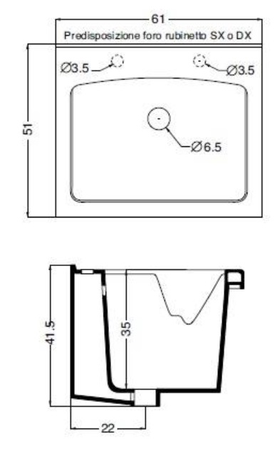 Раковина хозяйственная 61x51 alice ceramica laundry 300314
