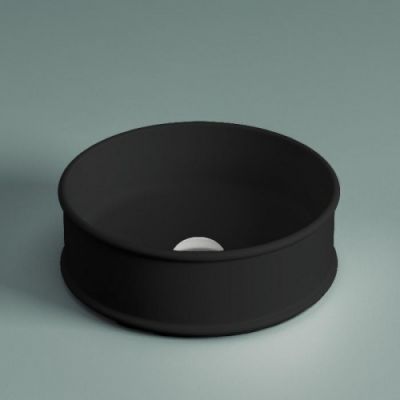 Раковина накладная круглая d44 ArtCeram Atelier ATL001 17 чёрный матовый