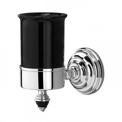 Devon Black Diamond Стакан черный, держатель хром BLKD503CRNE
