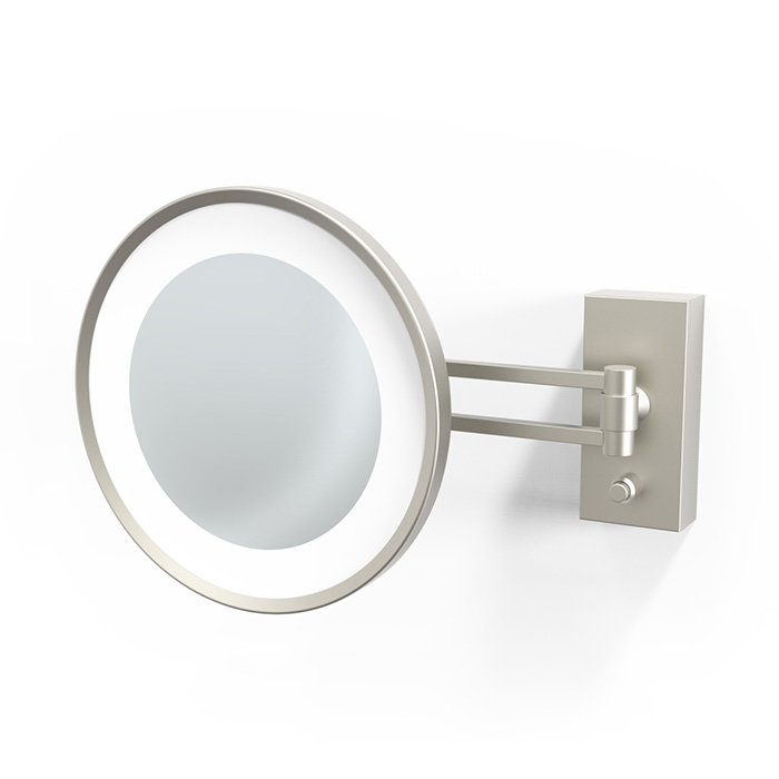 Decor Walther BS 36/V LED Косметическое зеркало 22см, подвесное, увел. 5x, подсветка LED, цвет: никель сатинированный 122234