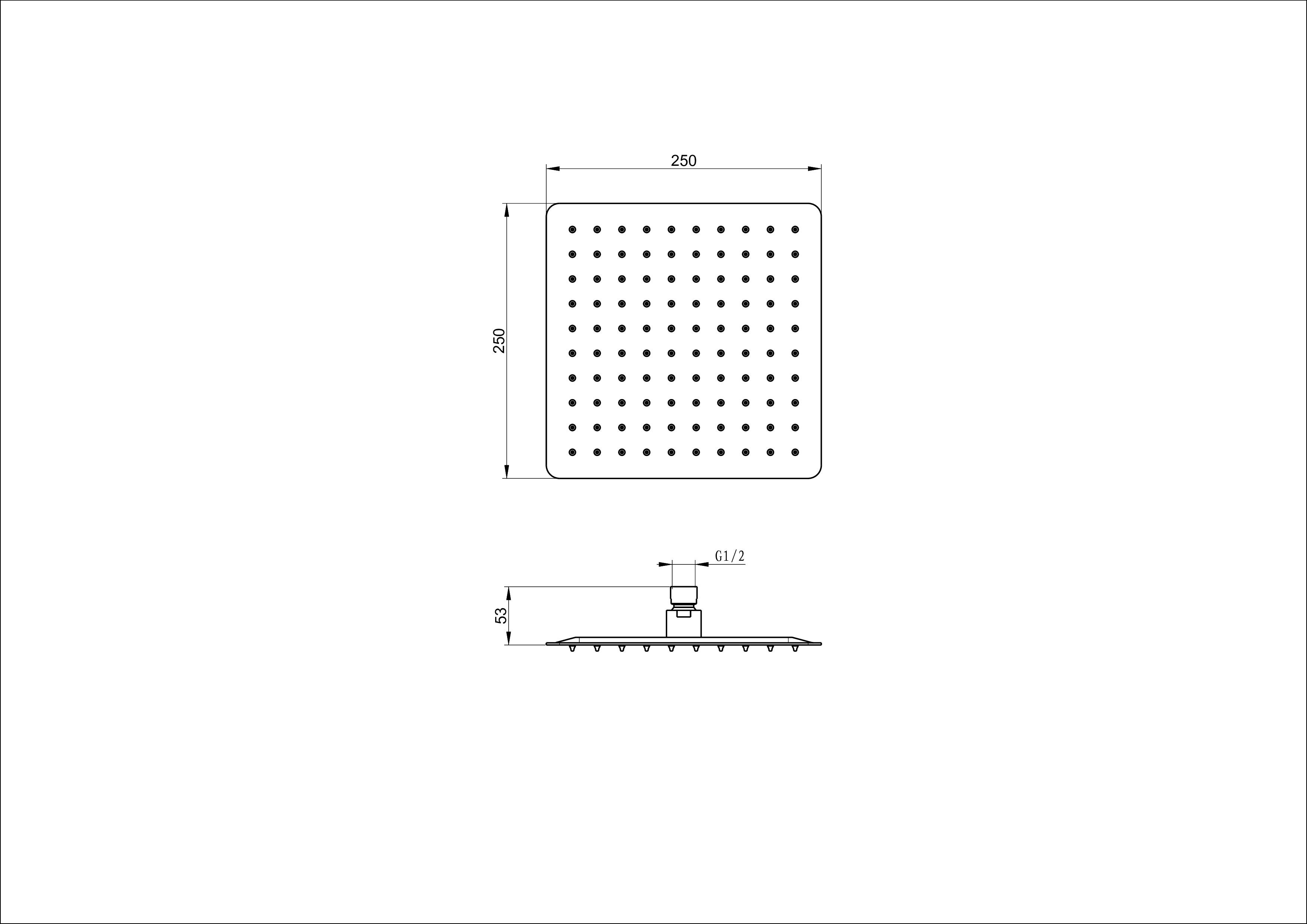 Верхний душ 250x250 WONZON & WOGHAND, Брашированное золото (WW-88DP06-BG)