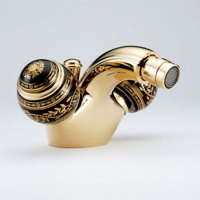 THG Marquise porcelaine noire Смеситель для биде, 1 отв., цвет: золото/черный фарфор A7F-F01-3202