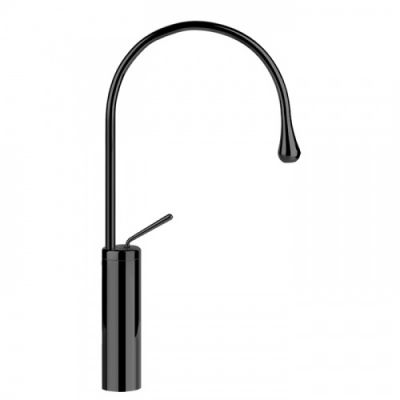 Gessi Goccia Смеситель для раковины на 1 отверстие, высокий, излив 244мм R=125, цвет: black XL 33609#299