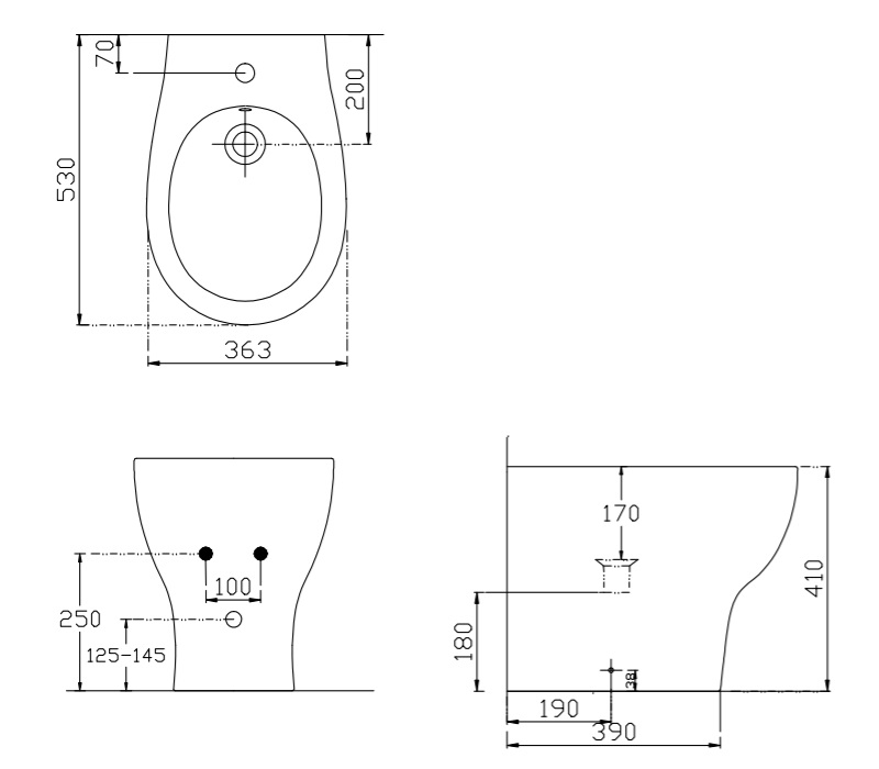Disegno Ceramica Touch1 Биде подвесное 53 см T100600101