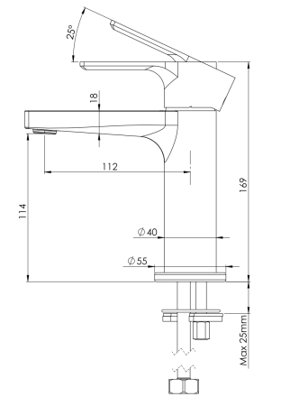 Смеситель для раковины Mariani KALI A22380KL12, золото брашированное