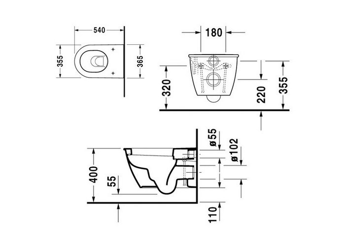 Подвесной унитаз 54 см Duravit Darling New 2545090000