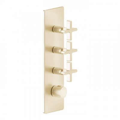 Gessi Inciso Смеситель для душа, термостатический, встраиваемый, резьба 3/4, внешняя часть, цвет: золото 58226#246