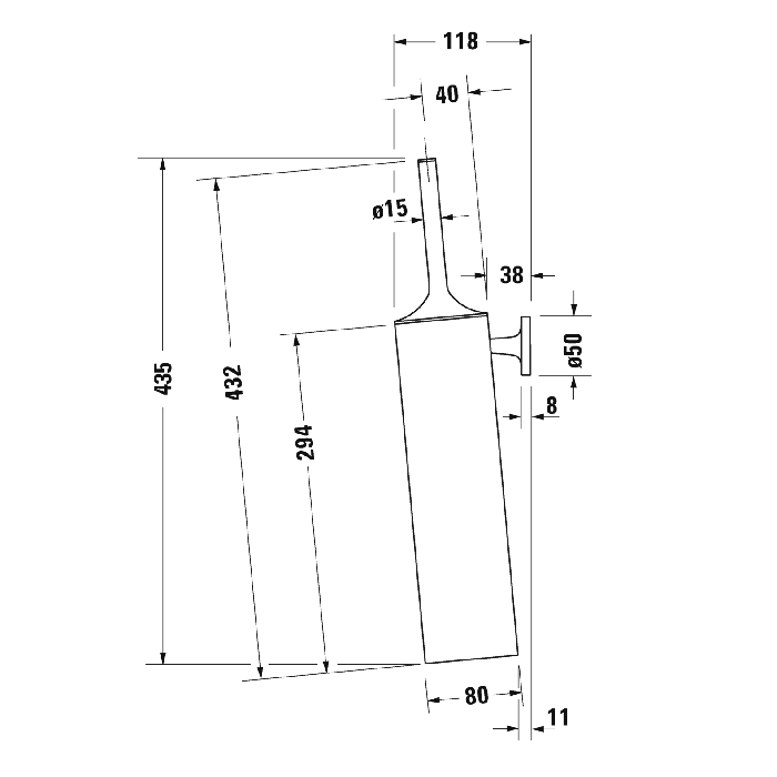Duravit Starck T Туалетный ершик настенный цвет черный матовый 0099464600