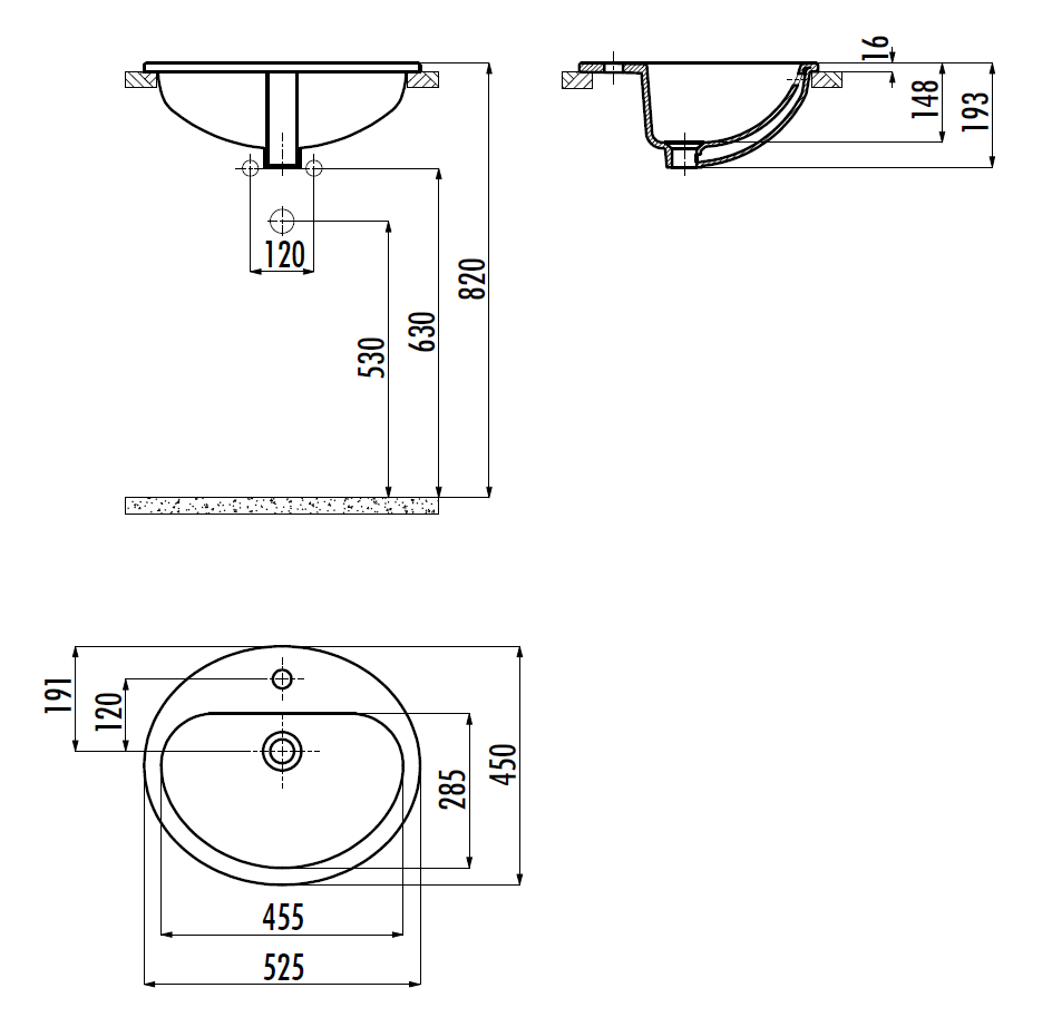 CREAVIT Раковина ТР225 (45*52) TP225-00CB00E-0000