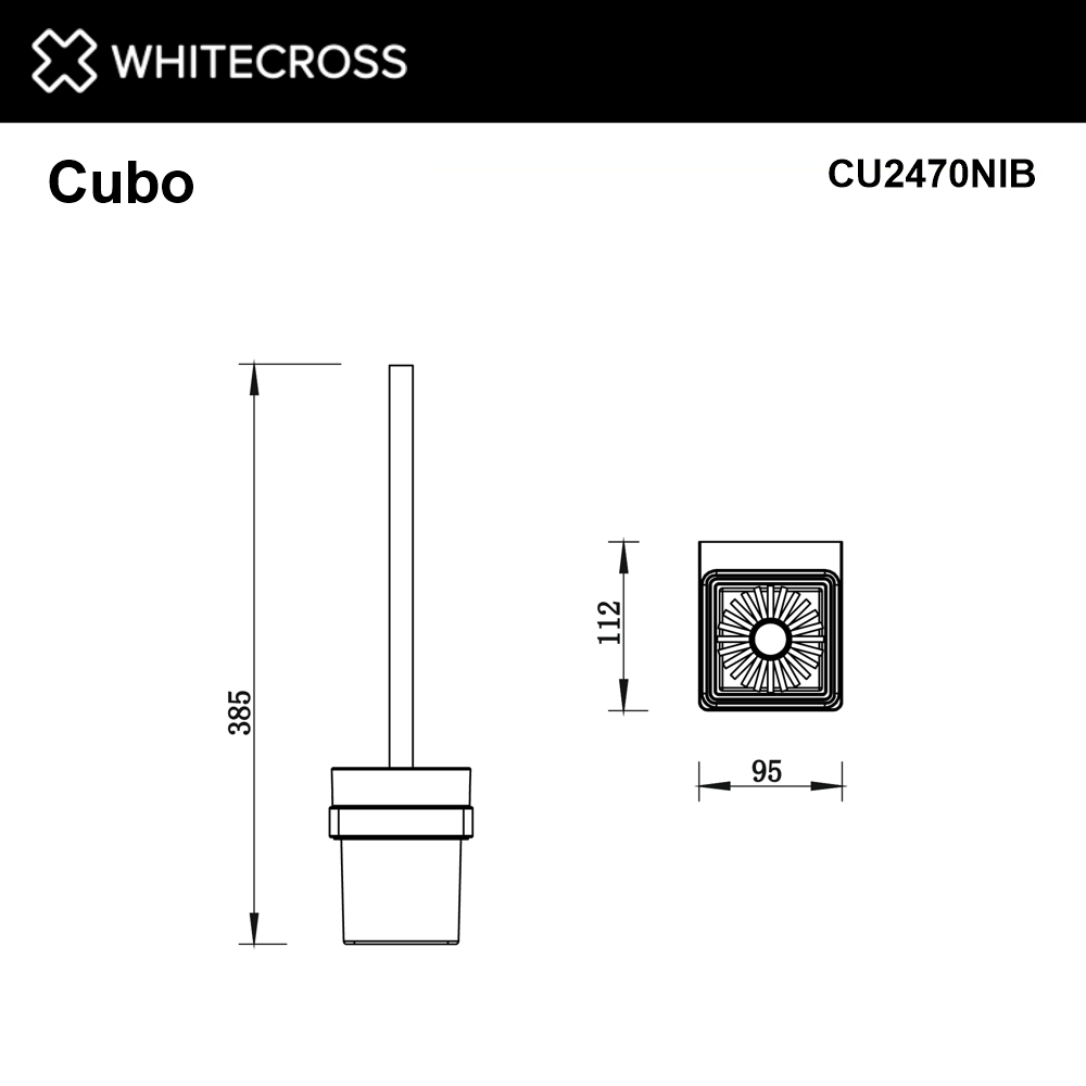 Ершик подвесной WHITECROSS Cubo CU2470NIB (брашированный никель)