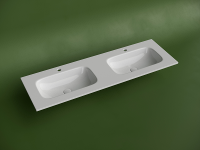 CN7022 Ceramica Nova Раковина накладная мебельная CERAMICANOVA Grace 1410x457x с двумя чашами, цвет белый CN7022