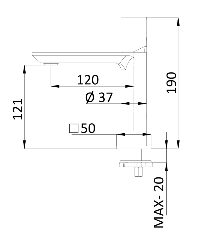 Смеситель для раковины Remer Edge EG710NO, черный матовый
