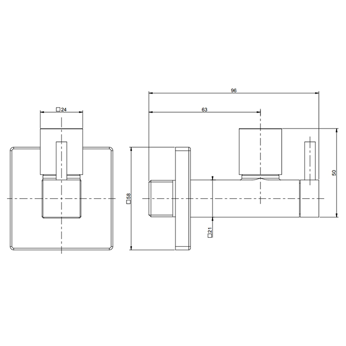 Gessi Кран-фильтр квадратный с подводом воды, цвет Black XL 01412#299