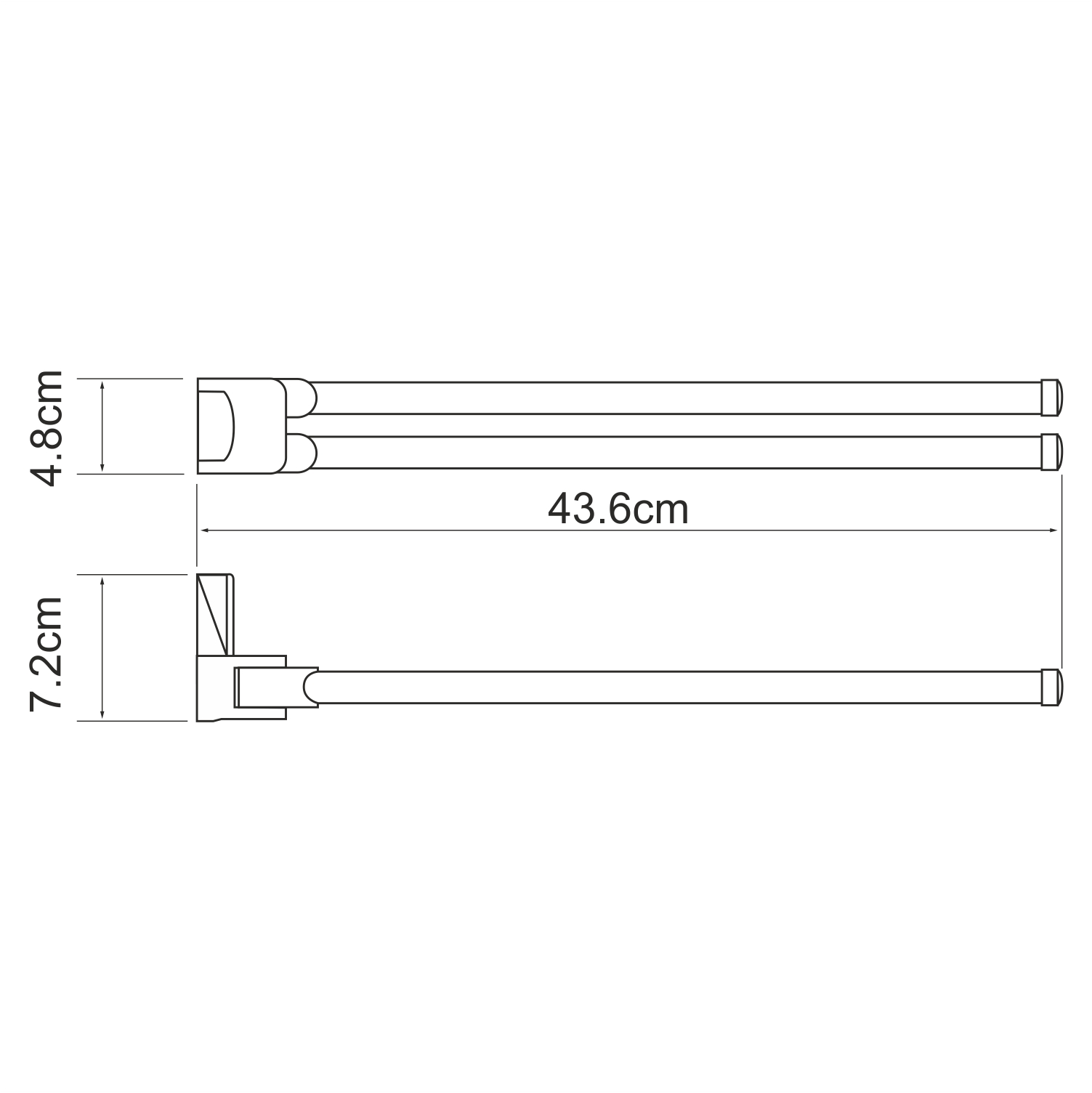 Leine K-5031WHITE Держатель полотенец двойной Размеры (Ш/В/Г): 43х7х5 см