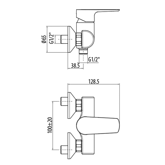 Gattoni H2Omix3000 Смеситель для душа, вывод снизу, цвет: хром 3029/30C0cr