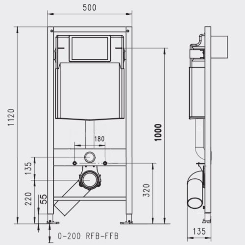 174-91102800-00 Jomo Tech Набор: система инсталляции, крепление, клавиша смыва SWITCH, матовый хром