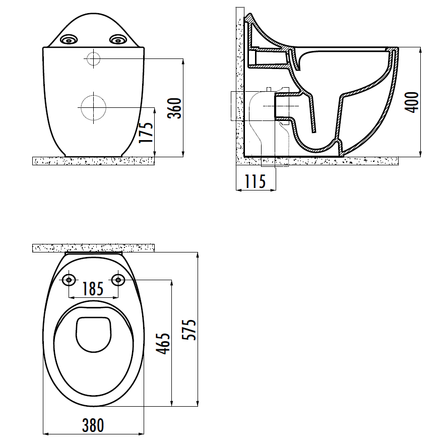 CREAVIT FOGLIA Унитаз напольный безободковый FG350-11CB00E-0000