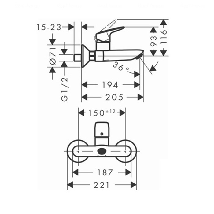 Hansgrohe Logis Смеситель для ванны, цвет: хром 71225000
