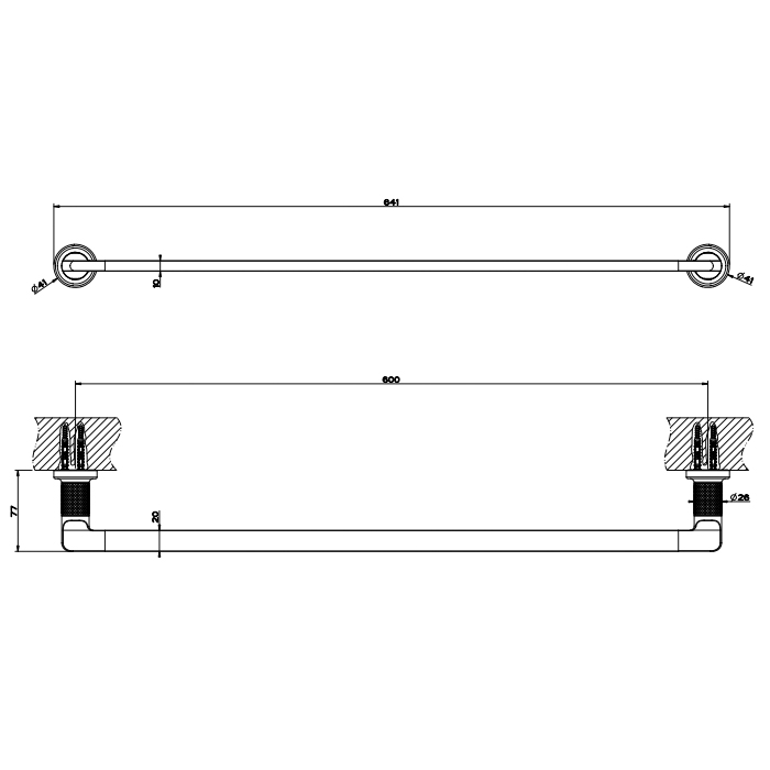 Gessi Inciso Полотенцедержатель, 60 см, цвет: золото 58503#246