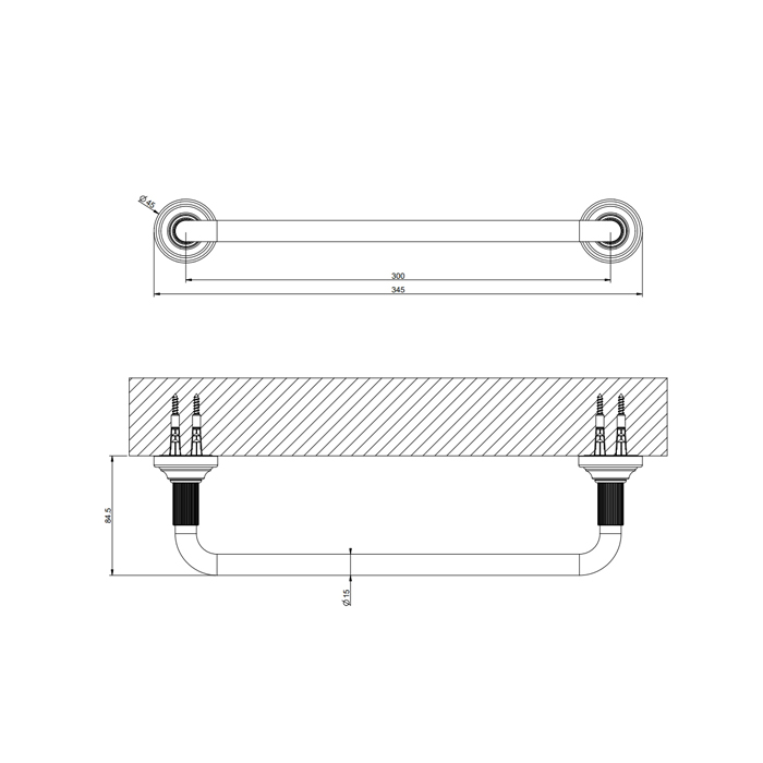 Gessi Venti20 Полотенцедержатель 300 мм., цвет: Brass PVD 65497#710