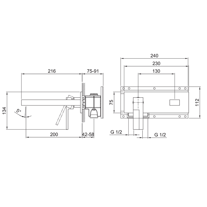 Fantini Внутренняя часть смесителя для раковины, 1/2" 22 00 D013XA