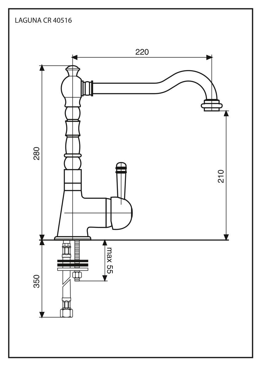 Emmevi Laguna, смеситель 40516 для кухни, цвет белый-золото 40516/BO