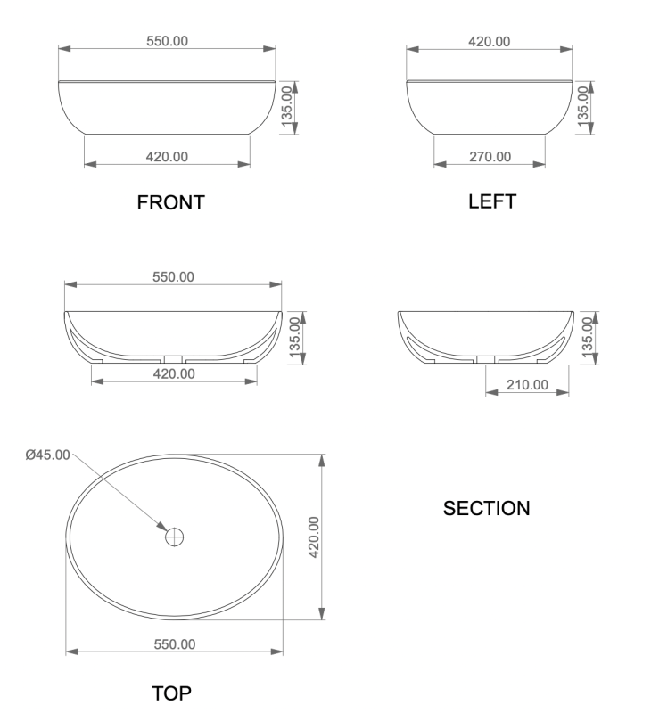 Раковина накладная 55x42 см GSG Ceramic Design Easy EALAVOV55024, бирюзовый глянцевый