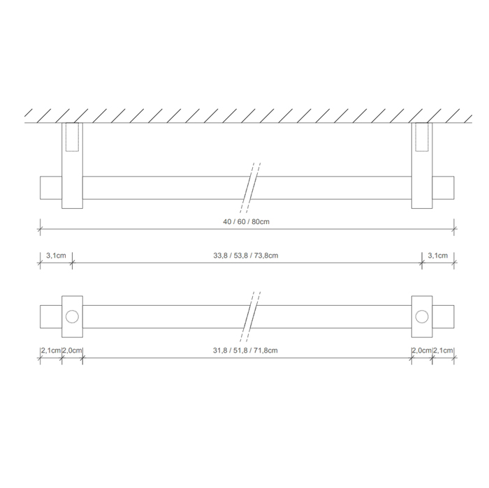 Decor Walther Century HTE40 Полотенцедержатель 40см, подвесной, цвет: хром 585000