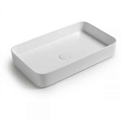 White Ceramic Blade, накладная прямоугольная раковина 65x40x11,5h см, цвет кофейный матовый W0517CF