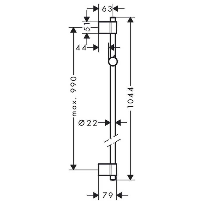 Hansgrohe Unica Comfort Душевая штанга, настенная, 105см., цвет: хром 27356000