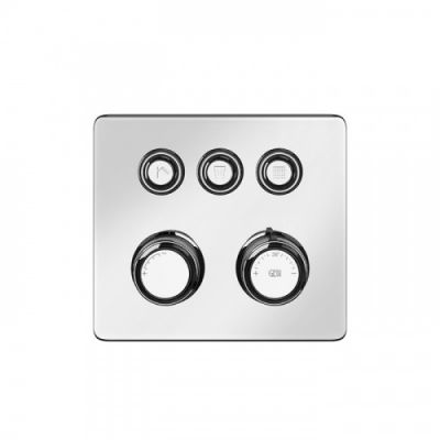 Gessi Hi-Fi Eclectic Смеситель для душа настенный встраиваемый, термостатический, с 3 запорными кнопками, цвет: хром 65234#031