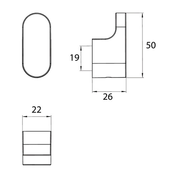 Emco Flow Крючок, 5см, подвесной, цвет: черный 2775 133 00