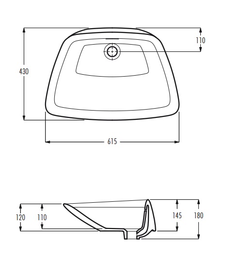 Раковина накладная 61x43 BLY ETO 00119001