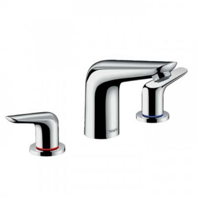 Hansgrohe Novus Смеситель для раковины 100, на 3 отверстия, с донным клапаном, хром 71140000