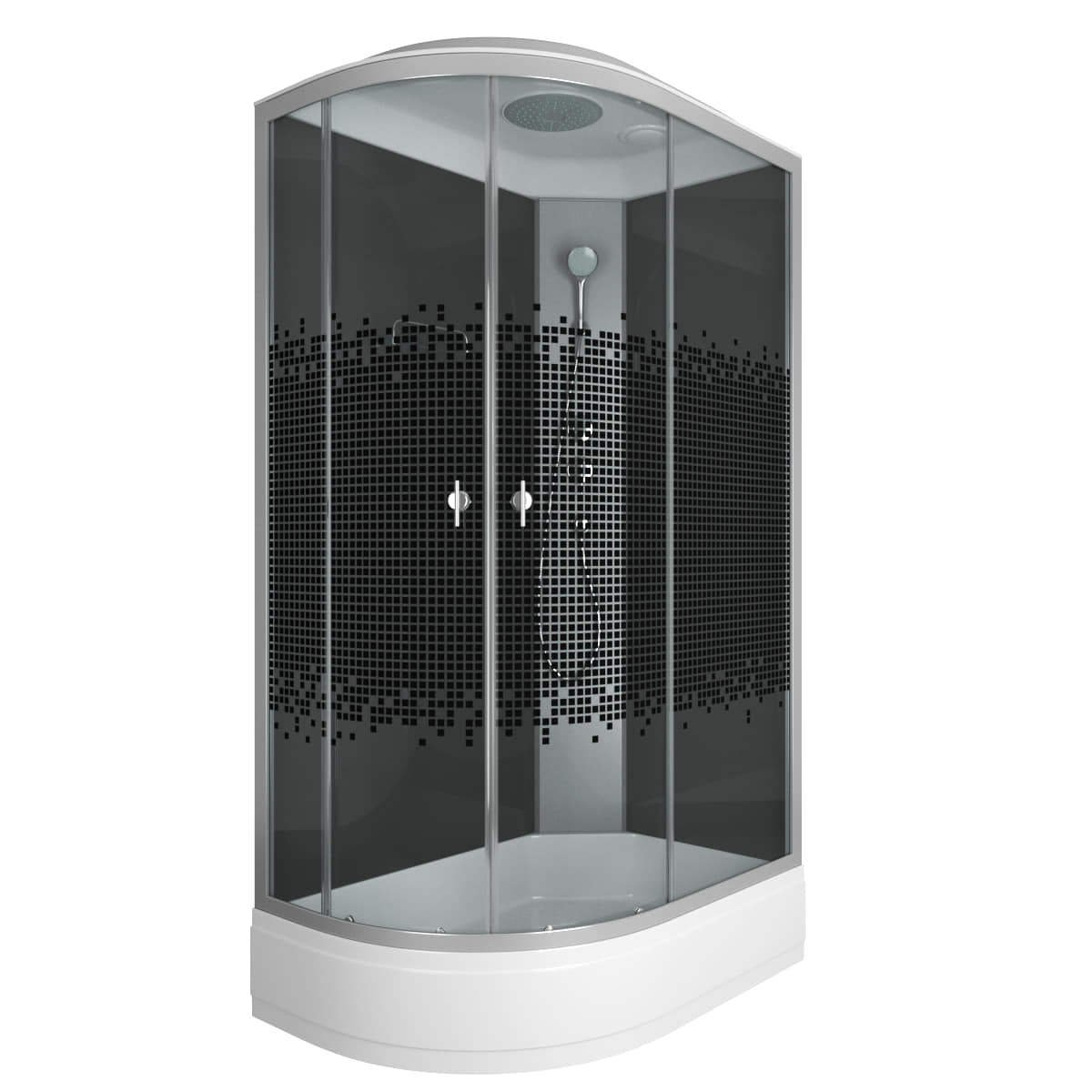 Niagara Eco Душ.каб. NG-3524-14R BLACK (1200х800х2150) низкий поддон(26см) стекло тонированное