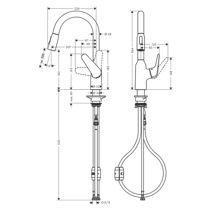 Hansgrohe Focus Смеситель для кухни, однорычажный, на 1 отв., цвет: хром 71801000