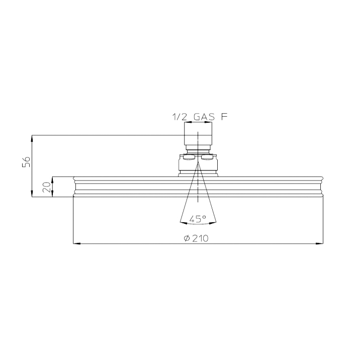 Bossini Liberty Верхний душ d21см., потолочный, цвет: хром I00740.030