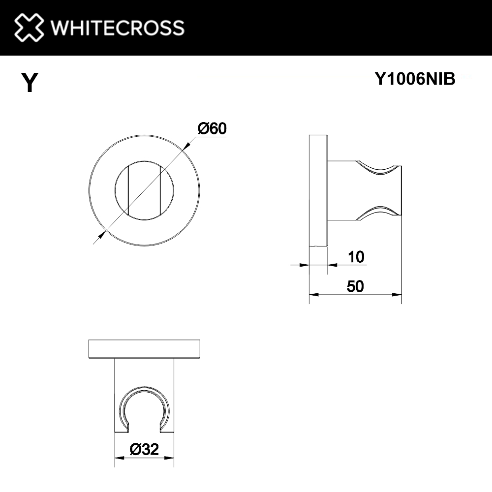 Кронштейн точечный WHITECROSS Y1006NIB (брашированный никель)
