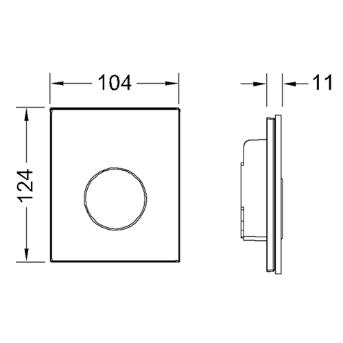 TECEloop Urinal Панель смыва, цвет:  стекло черное/хром матовый 9242655