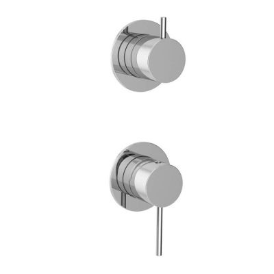 MIED122RO/C97 Oioli Micro, встраиваемый в стену смеситель для душа на 2 потребителя, цвет оружейная сталь