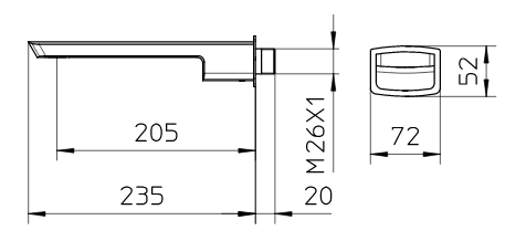 9921E710 Palazzani Mis излив для ванны, 235 мм