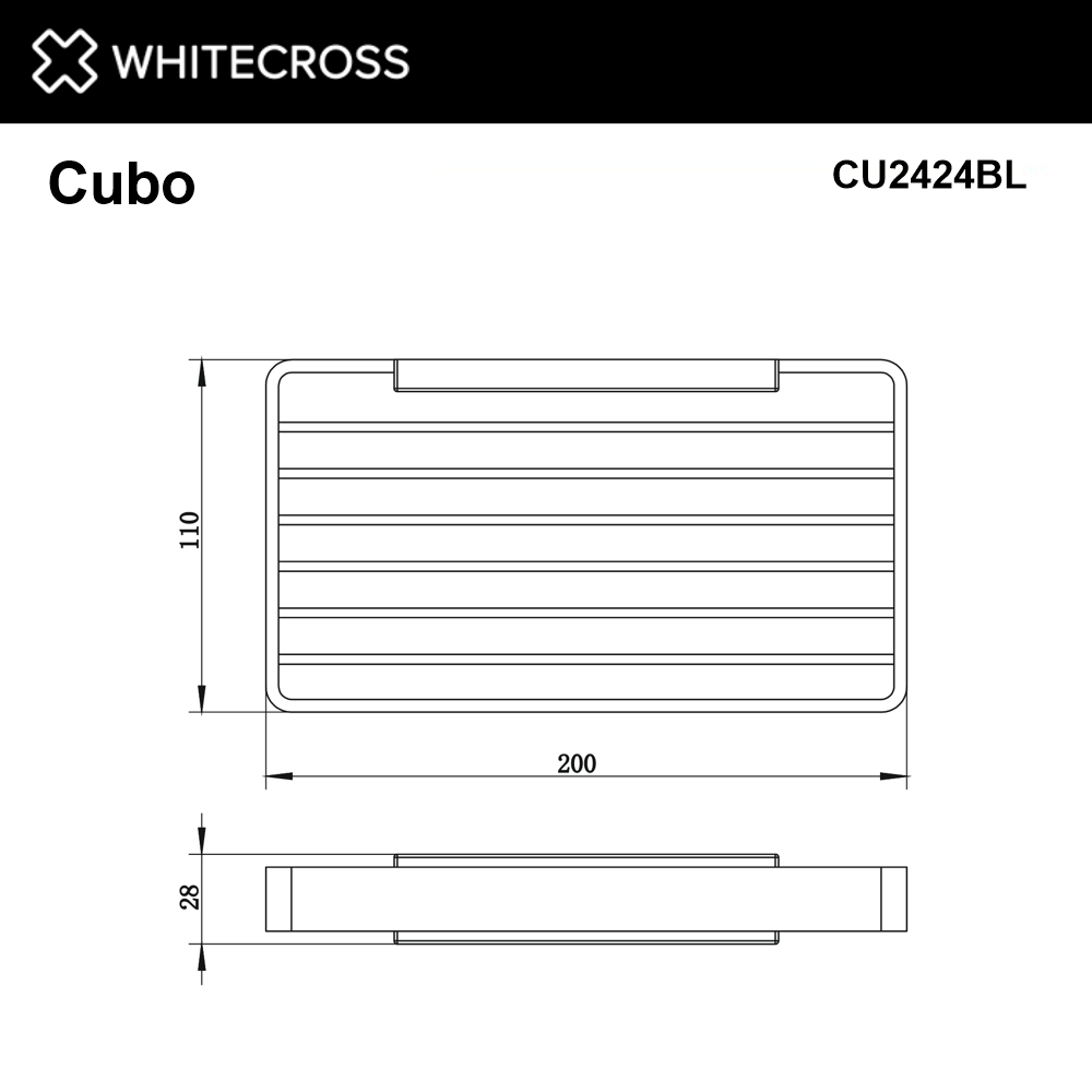 Мыльница-решетка подвесная WHITECROSS Cubo CU2424BL (черный мат)
