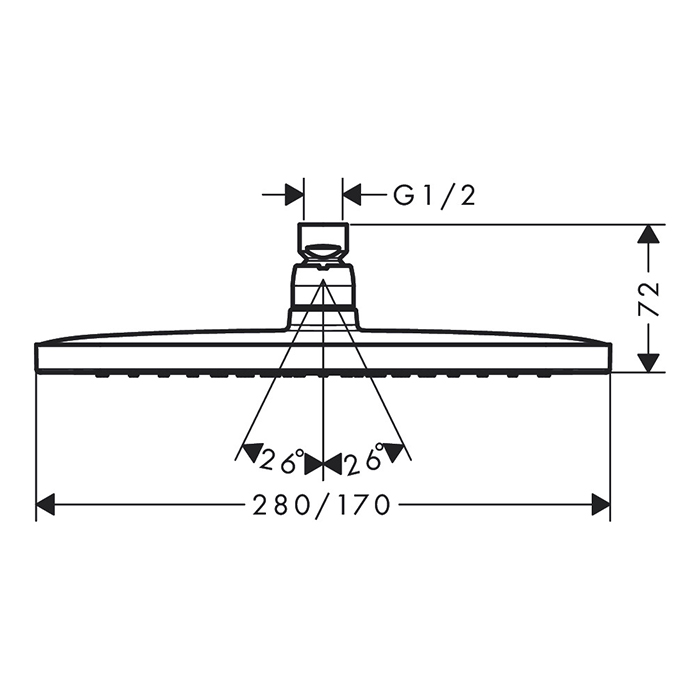 Hansgrohe Croma E 280 1jet Верхний душ 28см., цвет: хром 26257000