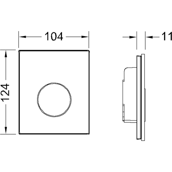TECE TECEloop Urinal Панель смыва для писсуара, стекло белое, цвет: хром глянецевый 9242660