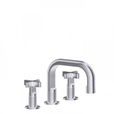 Gessi Inciso Смеситель для раковины на 3 отверстия с донным клапаном, излив 140мм, h=145мм, цвет: finox 58111#149