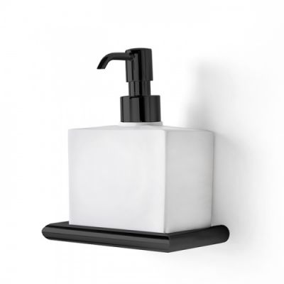 3SC Guy Дозатор для жидкого мыла, подвесной, композит Solid Surface, цвет: белый матовый/черный матовый GU01DNO