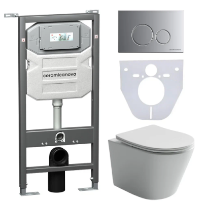 Комплект инсталляция унитаз кнопка Ceramica Nova CN6000_1001M_1000