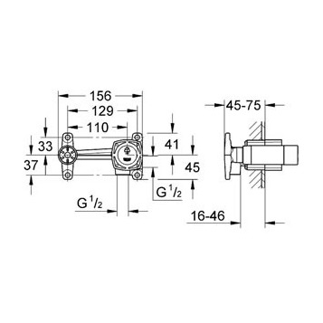 Скрытая часть для смесителя Grandera Grohe 23319000