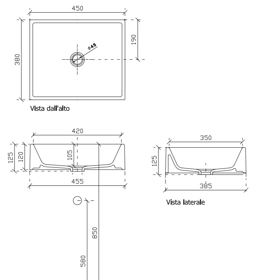 PLUS Design 6104 раковина накладная 45*38 см