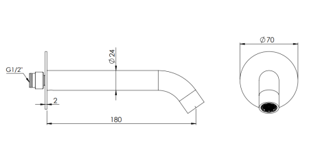 Излив  Mariani NEXT B22130NXCL, золото брашированное, шт